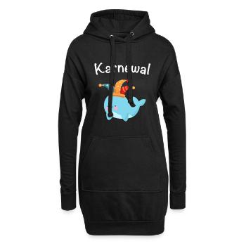 Karnewal Wal Kostüm Verkleidung Fasching Karneval - Hoodie-Kleid - Schwarz - Vorne