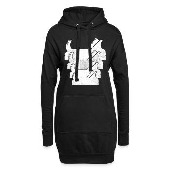 Rétro menuisier menuisier outil - Sweat-shirt à capuche long Femme - noir - Devant