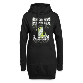 STAGE MANAGER STAGEMANAGER Show Geschenk Eventplan - Hoodie-Kleid - Schwarz - Vorne