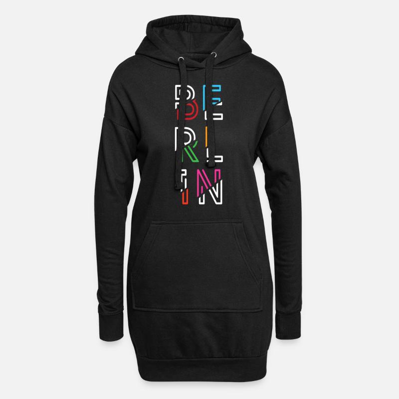 Berlin - Hoodie-Kleid - Schwarz