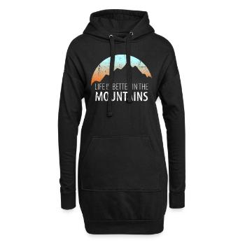Randonnées montagnes montagnes alpines alpinisme montagne - Sweat-shirt à capuche long Femme - noir - Devant