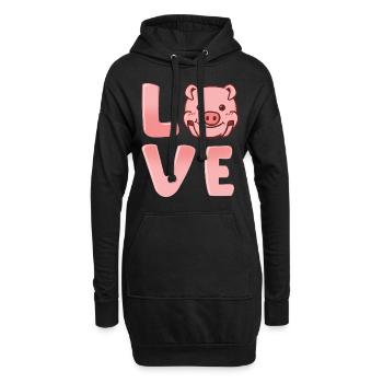 Pig Pig Pig - Sweat-shirt à capuche long Femme - noir - Devant