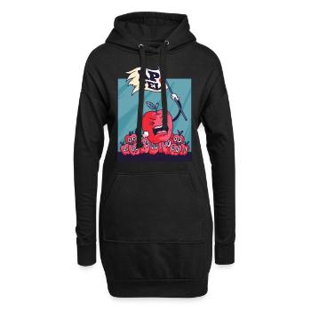 Apfel Revolution Aufstand der Äpfel Obst Geschenk - Hoodie-Kleid - Schwarz - Vorne