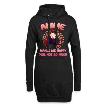 Anime Lustiger Spruch Otaku Senpai Geschenk Geek - Hoodie-Kleid - Schwarz - Vorne
