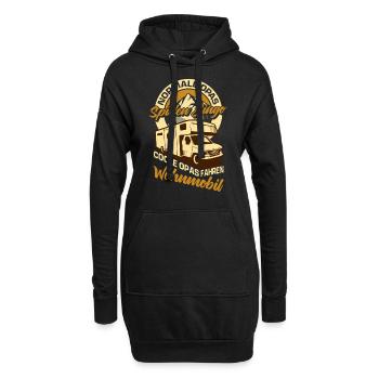 Camper Camping Wohnwagen Campingplatz Opa Geschenk - Hoodie-Kleid - Schwarz - Vorne
