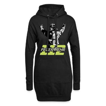 Feuerwehrmann 112 Feuerwehr Lebensretter Geschenk - Hoodie-Kleid - Schwarz - Vorne