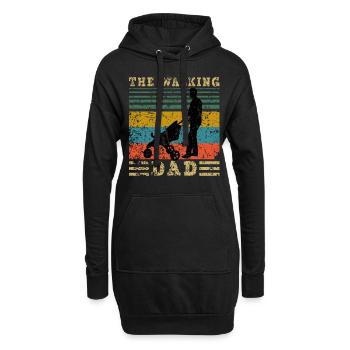 Le papa qui marche millésime - Sweat-shirt à capuche long Femme - noir - Devant
