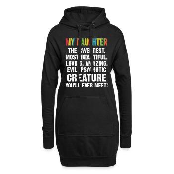 Ma fille la plus douce et la plus belle amoureuse - Sweat-shirt à capuche long Femme - noir - Devant