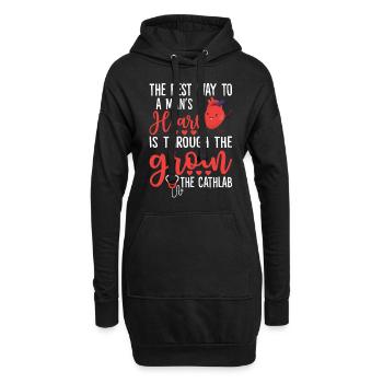 Best Way To A Man's Heart Is Through The Groin - Hoodie-Kleid - Schwarz - Vorne