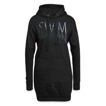 Lustiges Schwimmen Schwimmer Shirt - Hoodie-Kleid - Schwarz - Vorne