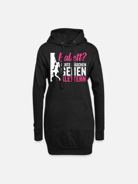 Klettern Mädchen - Hoodie-Kleid - Schwarz