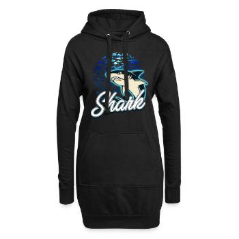 requin - Sweat-shirt à capuche long Femme - noir - Devant