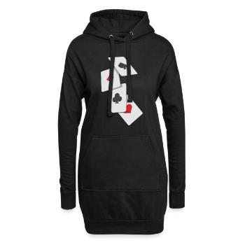 Jeu de cartes Skate Poker Double Head Ace - Sweat-shirt à capuche long Femme - noir - Devant