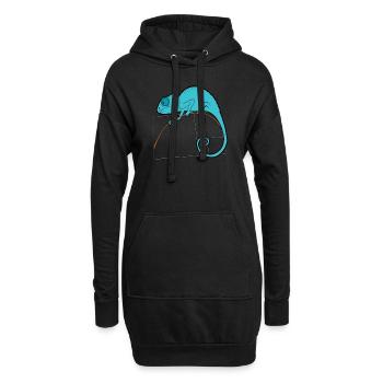 Fibonacci Chamäleon - Goldener Schnitt - Hoodie-Kleid - Schwarz - Vorne