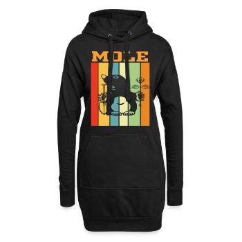 Maulwurf Retro Farbenspiel - Hoodie-Kleid - Schwarz - Vorne