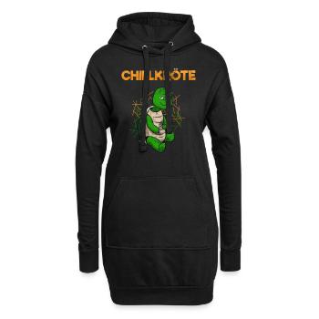 Chillige Schildkröte Gechillte Lustig Spruch - Hoodie-Kleid - Schwarz - Vorne