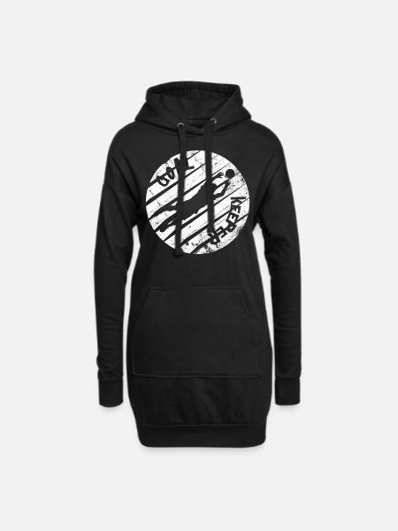 Fußball - Hoodie-Kleid - Schwarz