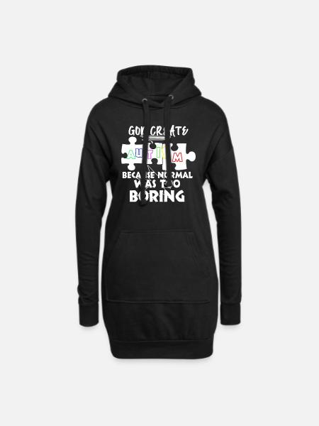 Autism Autism Autism Awareness Day Gift - Hoodie Dress - black
