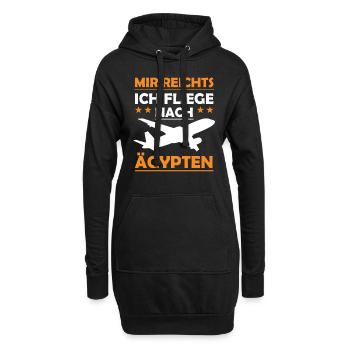 Reiselust Ägypten Reise Urlaub Flug - Hoodie-Kleid - Schwarz - Vorne