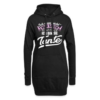 Ich muss nicht nein sagen ich bin die Tante - Hoodie-Kleid - Schwarz - Vorne