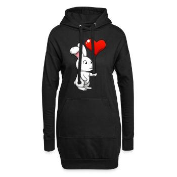 Lapin lapin lapin carnicle - Sweat-shirt à capuche long Femme - noir - Devant