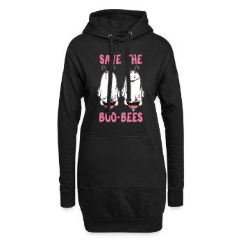 Enregistrer le cadeau mignon de sensibilisation au cancer du sein Boobees - Sweat-shirt à capuche long Femme - noir - Devant