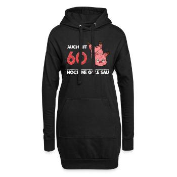 60 Jahre Jubi Schwein Sechzig Lustig 60.Geburtstag - Hoodie-Kleid - Schwarz - Vorne