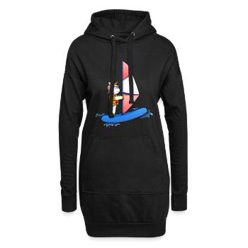 Windsurfen Einhorn Windsurf Windsurfer - Hoodie-Kleid - Schwarz - Vorne
