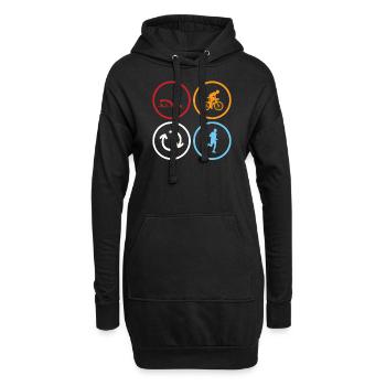 Idée cadeau cadeau triathlon triathlète - Sweat-shirt à capuche long Femme - noir - Devant