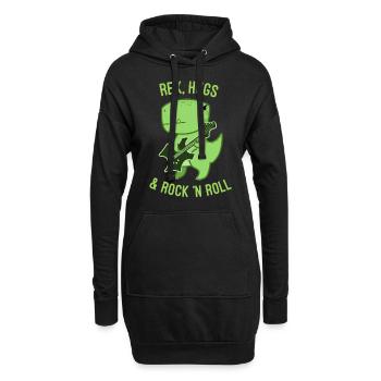 Rex, Hugs and Rock 'n Roll - Hoodie-Kleid - Schwarz - Vorne