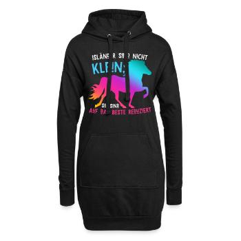 Islandpferd - Hoodie-Kleid - Schwarz - Vorne