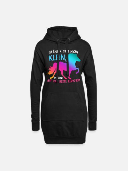 Islandpferd - Hoodie-Kleid - Schwarz