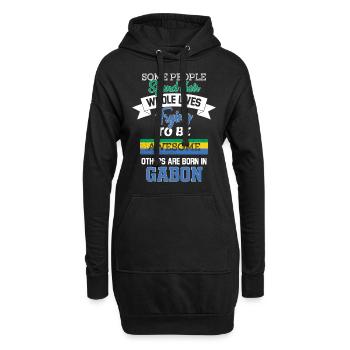 Geboren in Gabun - Hoodie-Kleid - Schwarz - Vorne