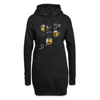 chemise enfant noire avec motif abeille drôle - Sweat-shirt à capuche long Femme - noir - Devant