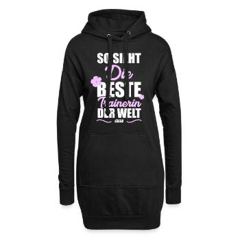 So sieht die beste Trainerin der Welt aus - Hoodie-Kleid - Schwarz - Vorne
