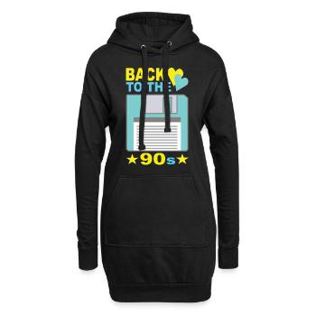 90s 90s fashion 90s party 90s - Sweat-shirt à capuche long Femme - noir - Devant