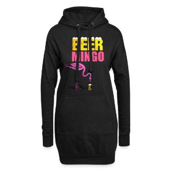 Bière Mino Drôle Flamant Rose Motif - Sweat-shirt à capuche long Femme - noir - Devant