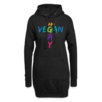 Je suis végétalien Gay Gay LGBT Vegan Bi - Sweat-shirt à capuche long Femme - noir - Devant