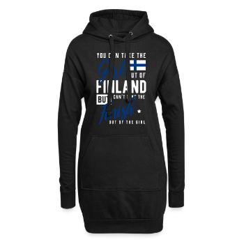 Finlande - Sweat-shirt à capuche long Femme - noir - Devant
