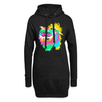 Perser Katze - Hoodie-Kleid - Schwarz - Vorne