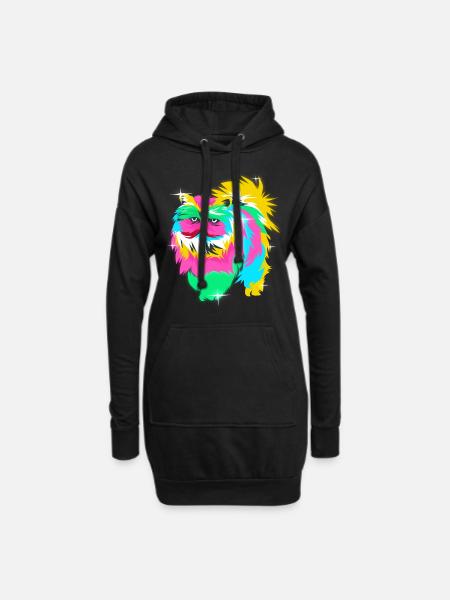 Perser Katze - Hoodie-Kleid - Schwarz