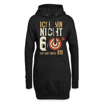 Ich bin nicht 60 ich bin triple 20 - Hoodie-Kleid - Schwarz - Vorne