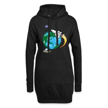 Fliegende Rakete - Hoodie-Kleid - Schwarz - Vorne