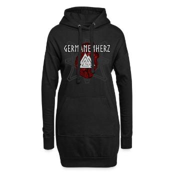 Wikinger Germanen Herz Kelten Nordisch Valknut - Hoodie-Kleid - Schwarz - Vorne