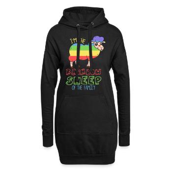 Je suis le mouton arc-en-ciel de la famille - Sweat-shirt à capuche long Femme - noir - Devant