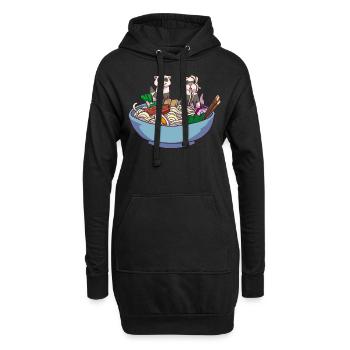 Frettchen Ramen Anime Kawaii - Hoodie-Kleid - Schwarz - Vorne