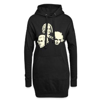 Beethoven Bach Mozart - Hoodie-Kleid - Schwarz - Vorne