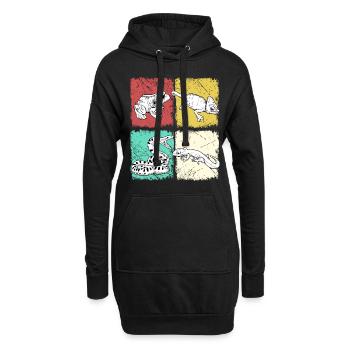 Herpetology shirt snake retro reptiles - Hoodie Dress - black - Front