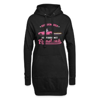 Autofahrerin Einhorn Fahranfängerin Führerschein - Hoodie-Kleid - Schwarz - Vorne