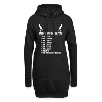 Jongleur Tagesablauf - Hoodie-Kleid - Schwarz - Vorne